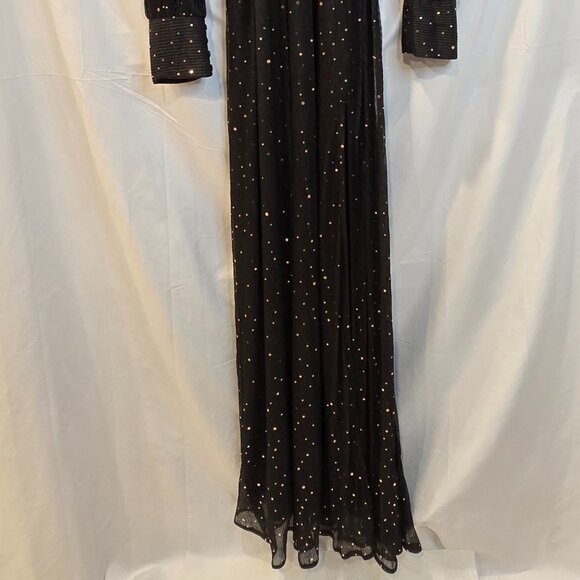 Baltic Born Dress Black With Gold Sparkles Size XL Slit Matching Belt Maxi - Picture 16 of 16